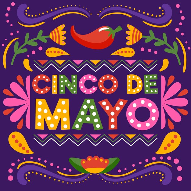 Cinco de mayo lettering concept