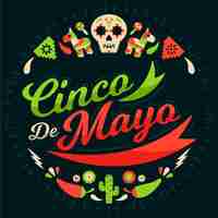 Vettore gratuito concetto di lettering cinco de mayo