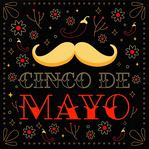 Vettore gratuito concetto di lettering cinco de mayo