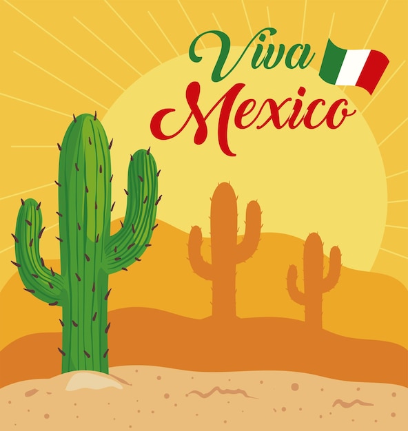 Vettore gratuito cinco de mayo lettering nel deserto