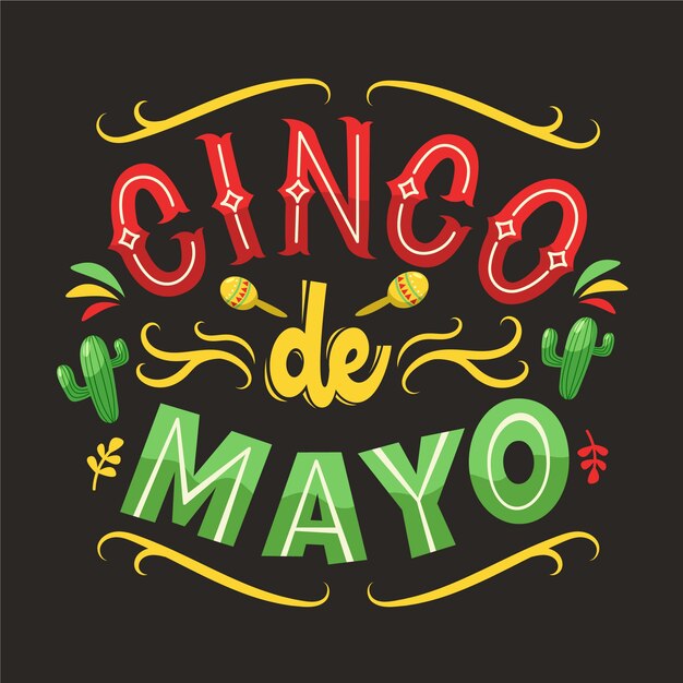 Cinco de mayo lettering design