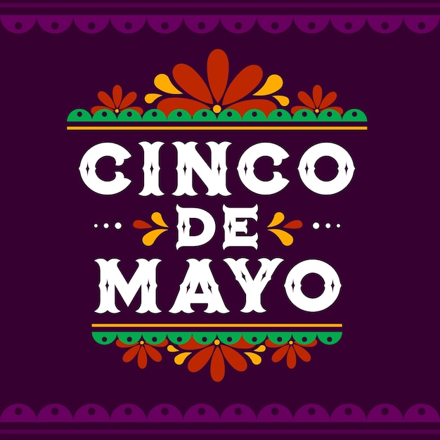 Vettore gratuito scritta cinco de mayo