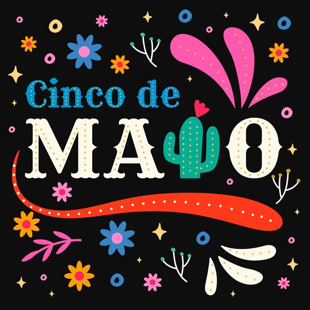 Vettore gratuito scritta cinco de mayo