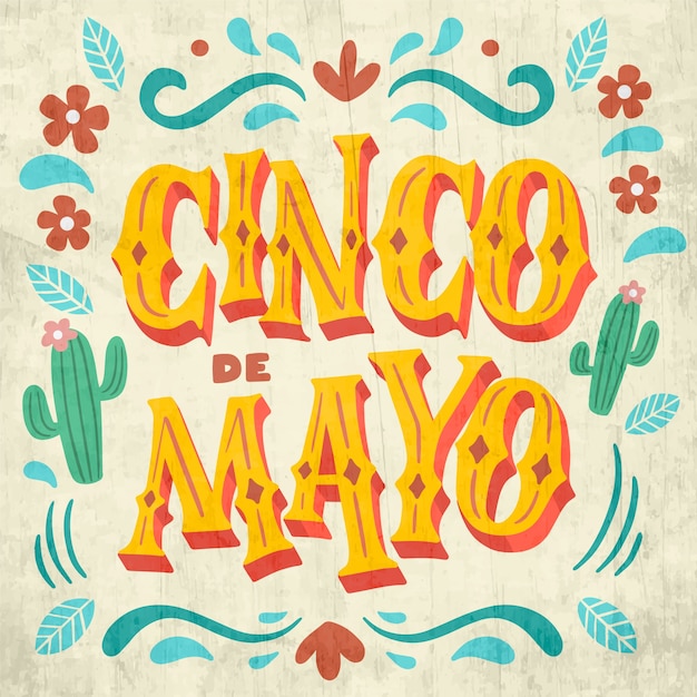 Free vector cinco de mayo lettering