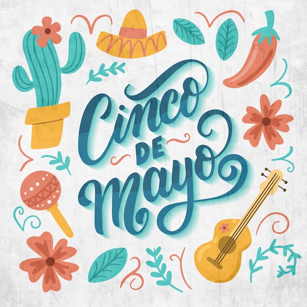 Vettore gratuito scritta cinco de mayo