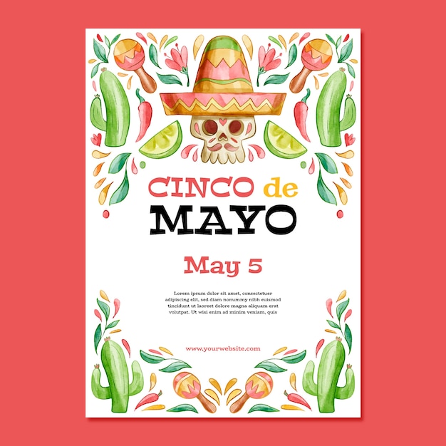 Vettore gratuito poster di cinco de mayo