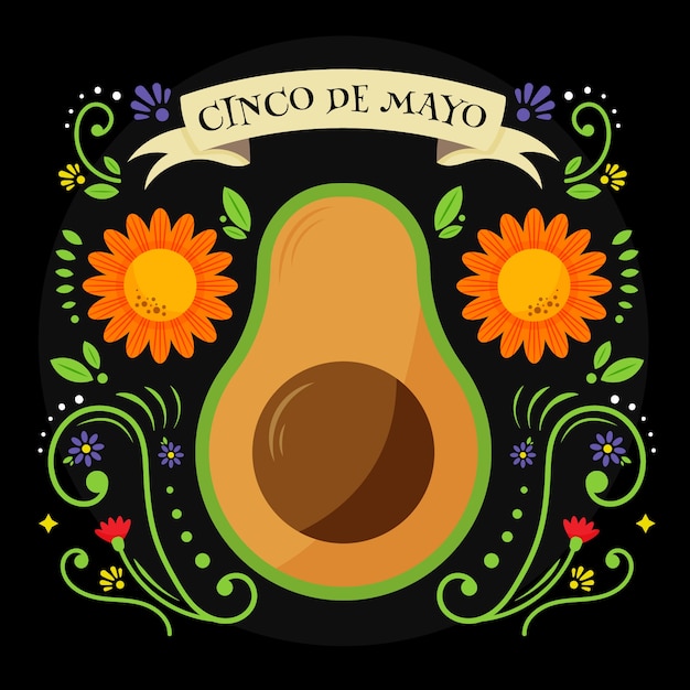Синко де Майо с авокадо и цветами