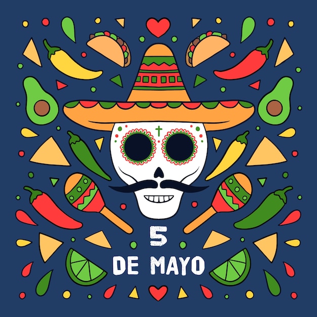 Cinco de mayo with skull