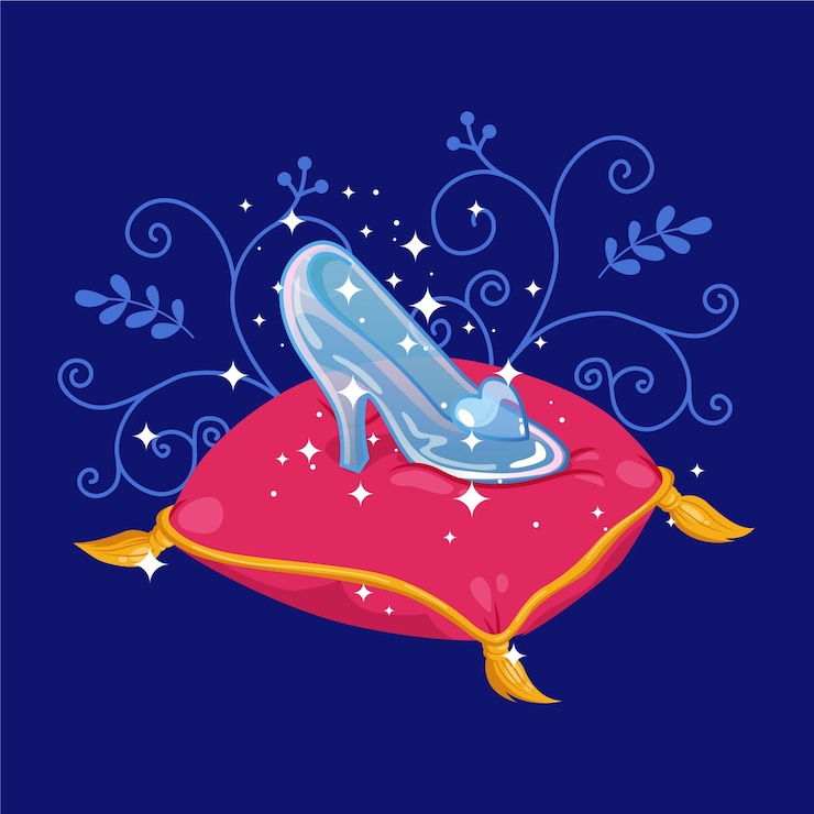 Free Vector cinderella glass shoe concept