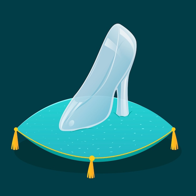 Free vector cinderella glass shoe illustration