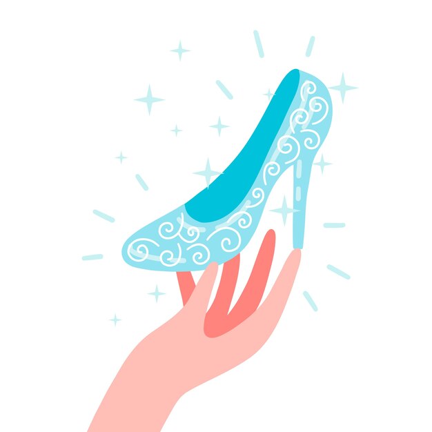 Free vector cinderella glass shoe illustration