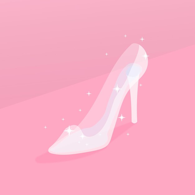 Cinderella glass shoe illustration