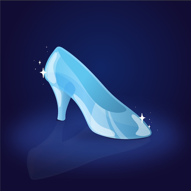 Cinderella glass shoe illustration