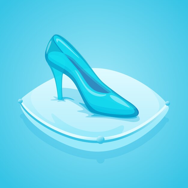 Cinderella glass shoe on pillow