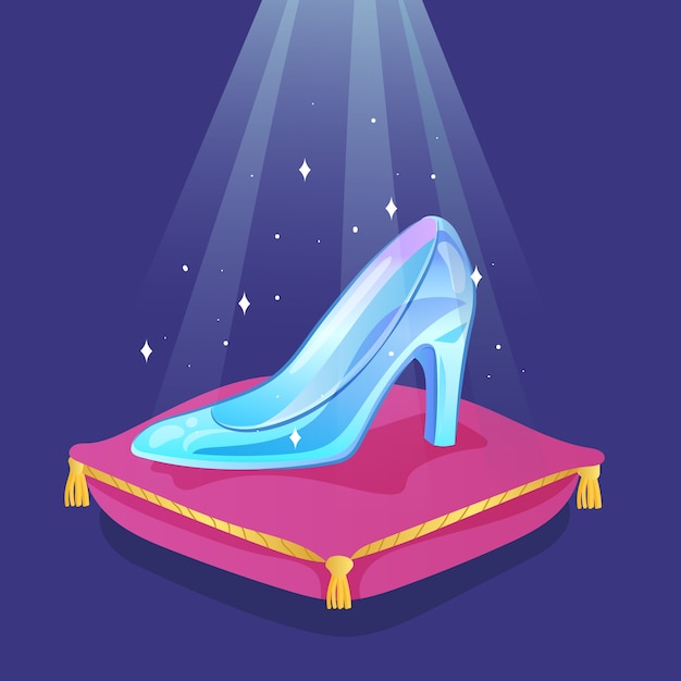 Бесплатное векторное изображение Золушка стеклянная туфелька