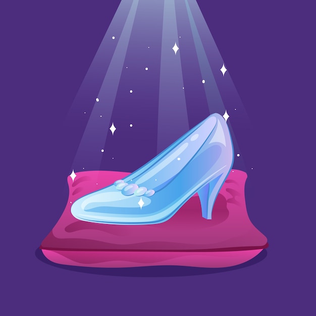 Free vector cinderella glass shoe