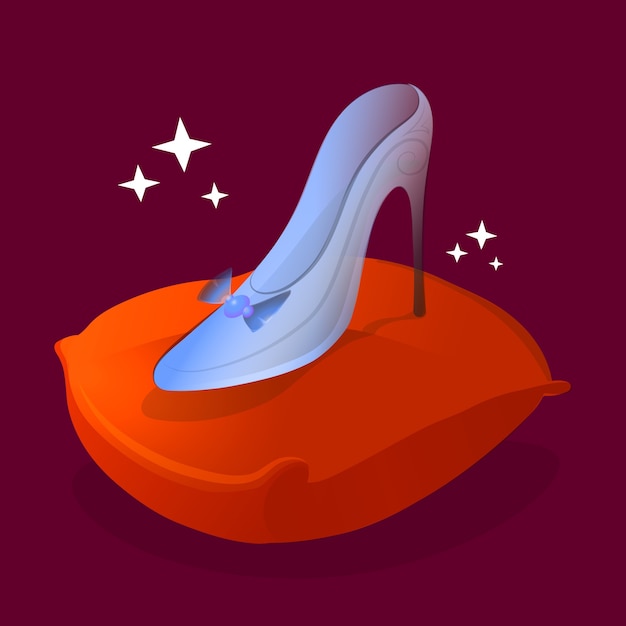 Free vector cinderella glass shoe