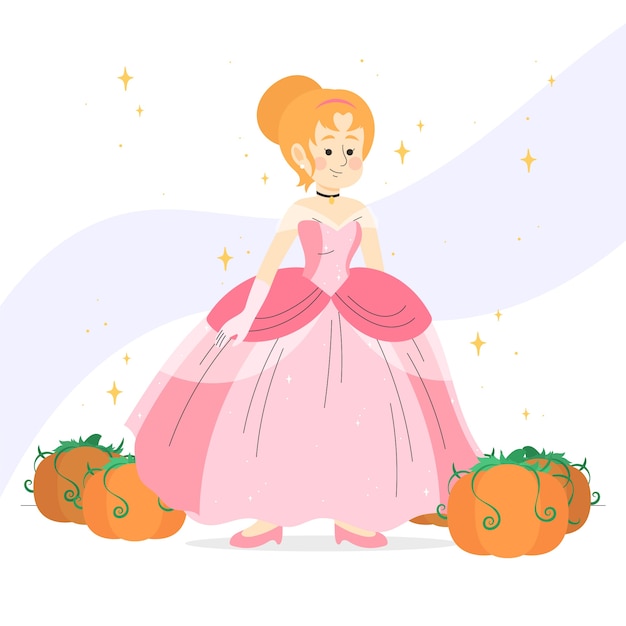 Free vector cinderella illustration concept