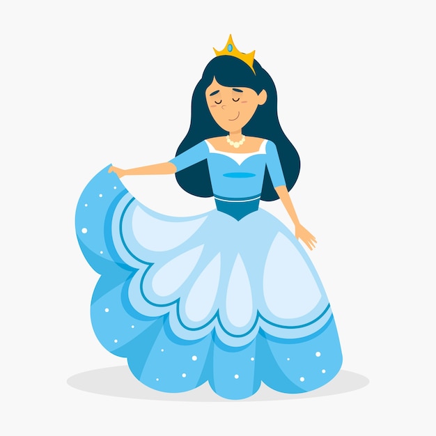 Бесплатное векторное изображение Золушка принцесса с золотой тиарой