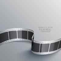 Free vector cinema background with 3d film strip