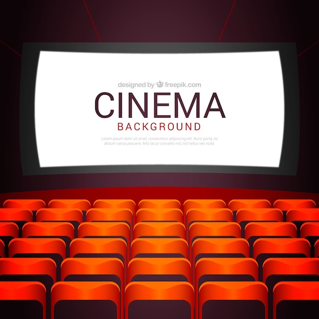 Free vector cinema background with armchairs