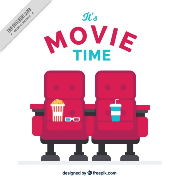 Free vector cinema background with armchairs