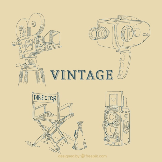 Free vector cinema equipment, vintage