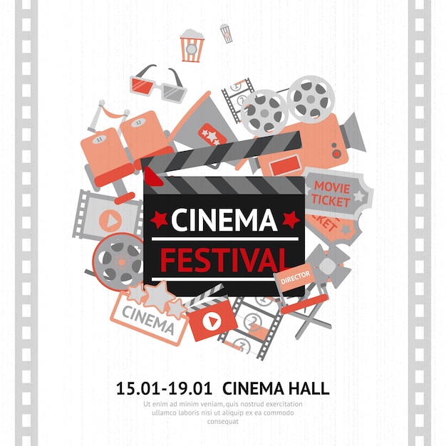 Vettore gratuito poster del festival del cinema