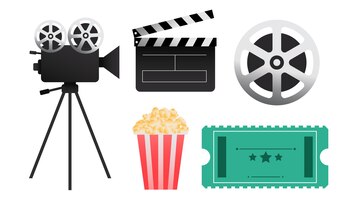 Vettore gratuito elementi e oggetti di film cinematografici