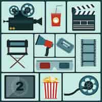 Free vector cinema icons collection