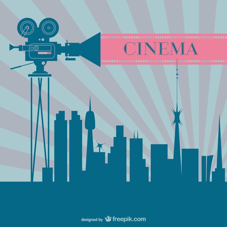 無料Vector 映画産業のレトロな背景