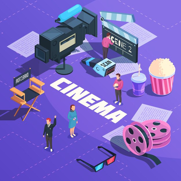 cinema isometric composition