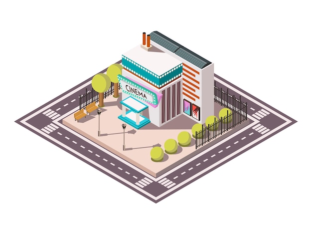 Cinema Isometric Illsutration