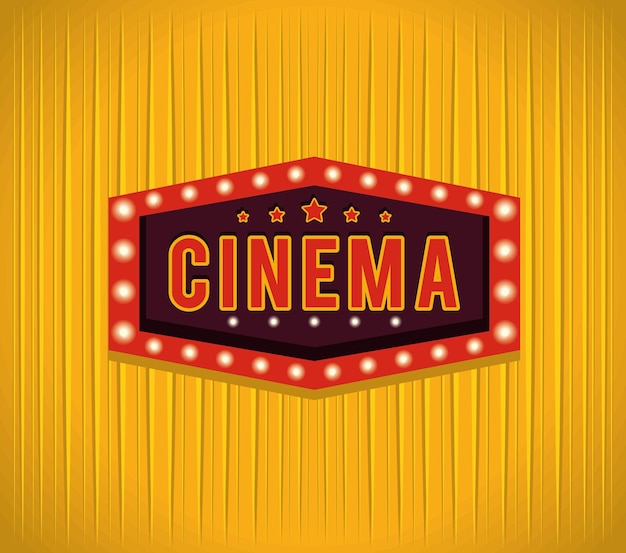 Free vector cinema label poster