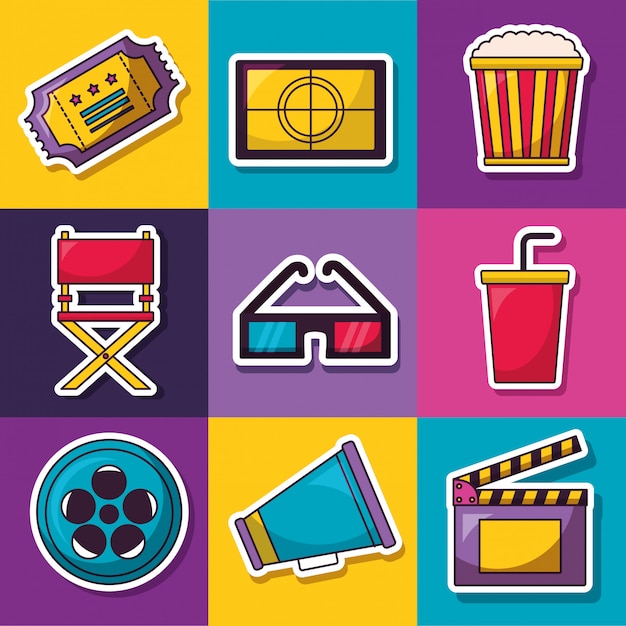 Free Vector cinema movie illustration