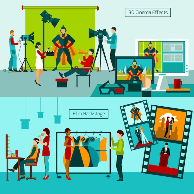 Free vector cinema people set