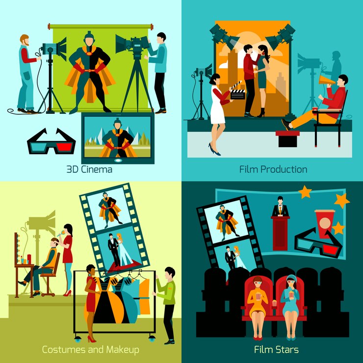 मुफ़्त वेक्टर cinema people set