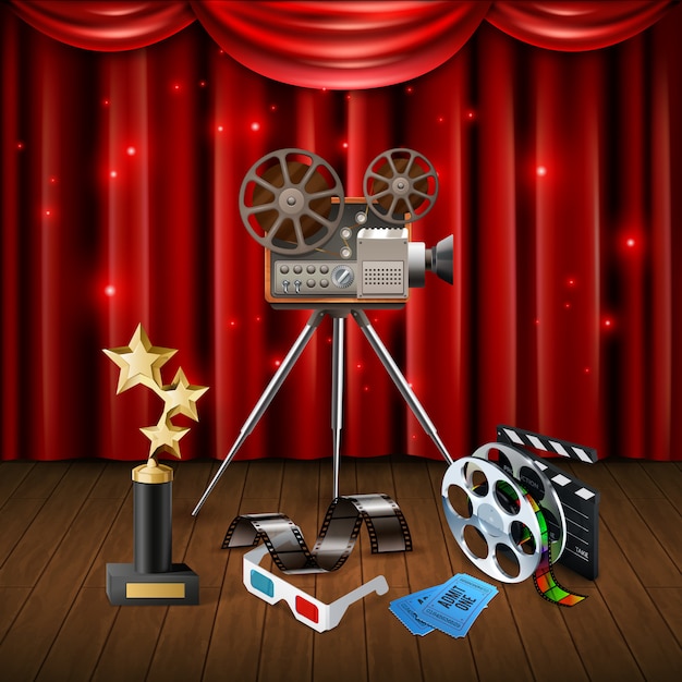 Бесплатное векторное изображение Кинотеатр реалист