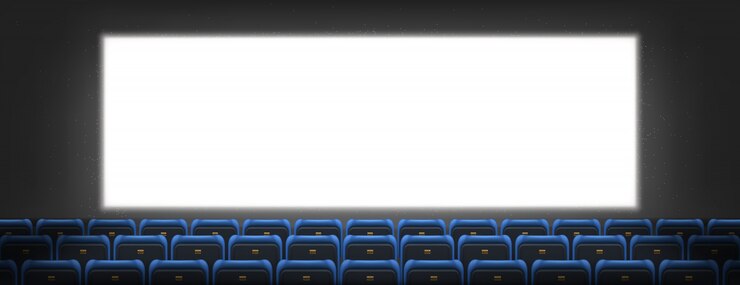 Free Vector cinema screen, lightbox in movie theater hall