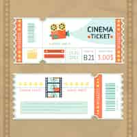 Free vector cinema tickets set