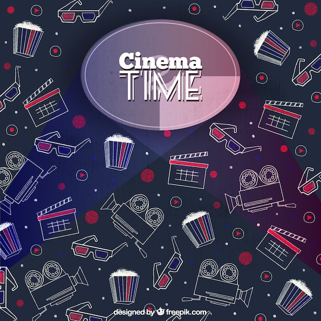 Бесплатное векторное изображение Кино время фон