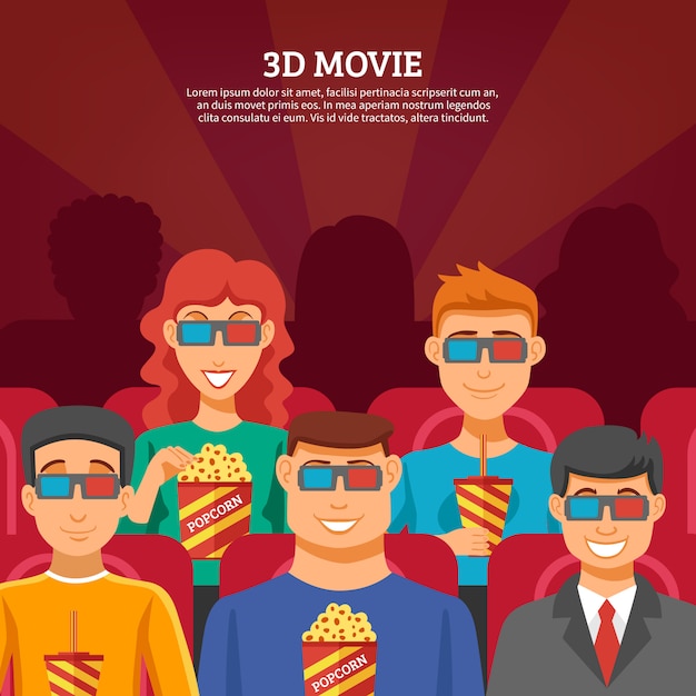 Free vector cinema viewers concept