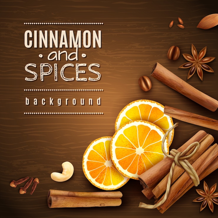 Free Vector cinnamon and spices background