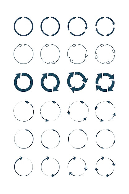Круг стрелки. круглые формы и формы инфографики символы коллекции Premium векторы