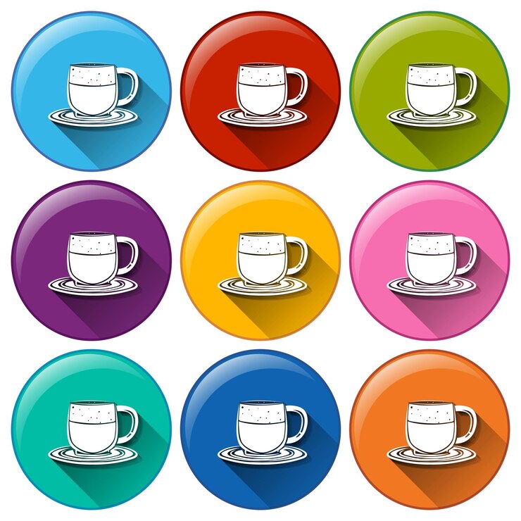 Free Vector circle buttons with cups