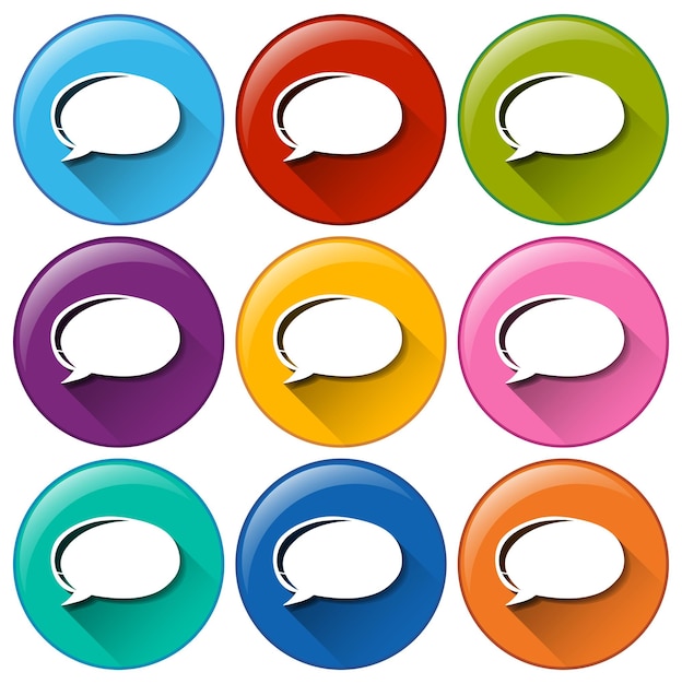 Free vector circle buttons with empty callout templates