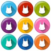 Free vector circle buttons with sleeveless shirts