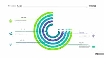 Free vector circle chart with five elements slide