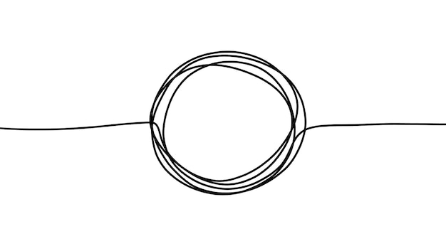 円​落書き線​形状​。​ベクトルラウンドスケッチ​手描き​落書き​アウトライン​ストローク​。