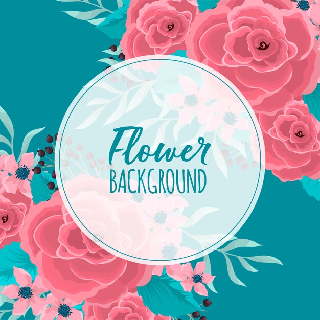 Download Free Circle Flower Border Pink Flowers At Mint Green Background Free Use our free logo maker to create a logo and build your brand. Put your logo on business cards, promotional products, or your website for brand visibility.